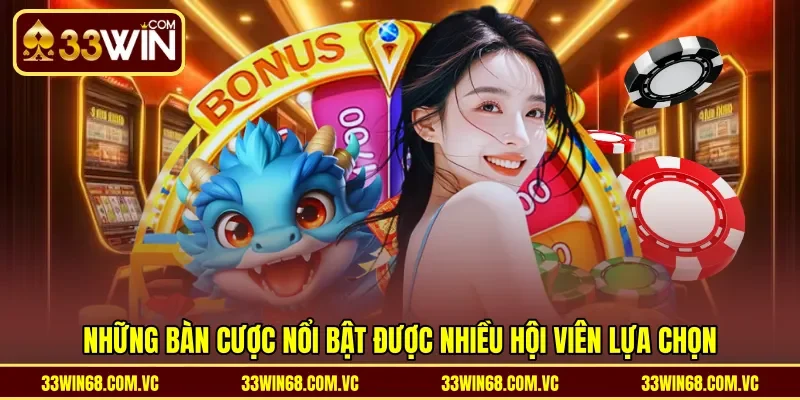 Những bàn cược nổi bật được nhiều hội viên lựa chọn